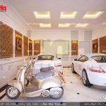 Gara để xe được thiết kế rộng và đẹp