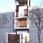 Kiến trúc nhà phố lệch tầng kiểu hiện đại