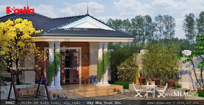 Mặt tiền của biệt thự mini