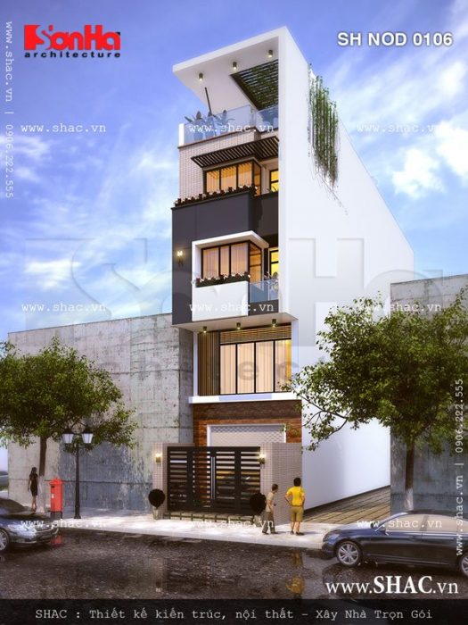 Mẫu nhà phố 5 tầng đẹp