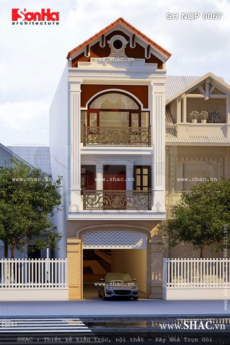 Nhà phố 3 tầng kiểu pháp