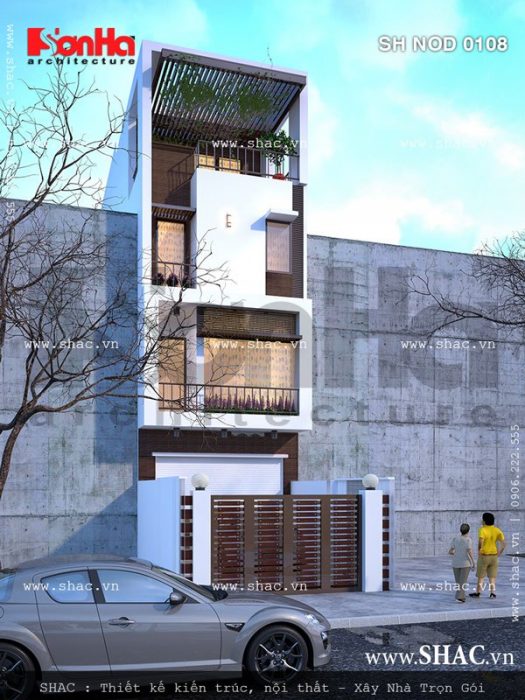 Nhà phố 4 tầng mặt tiền 5m đẹp