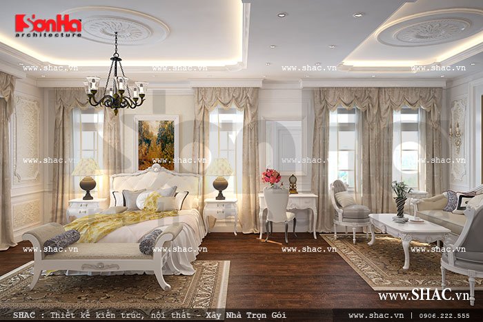 Nội thất phòng ngủ kiểu pháp sang trọng và quý phái
