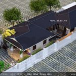 Phối cảnh tổng thể của ngôi biệt thự mini 1 tầng