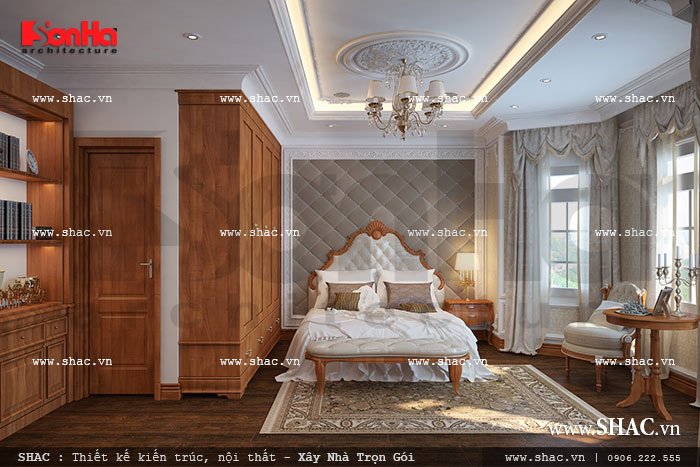 Phòng ngủ 3 với nội thất kiểu pháp đẹp