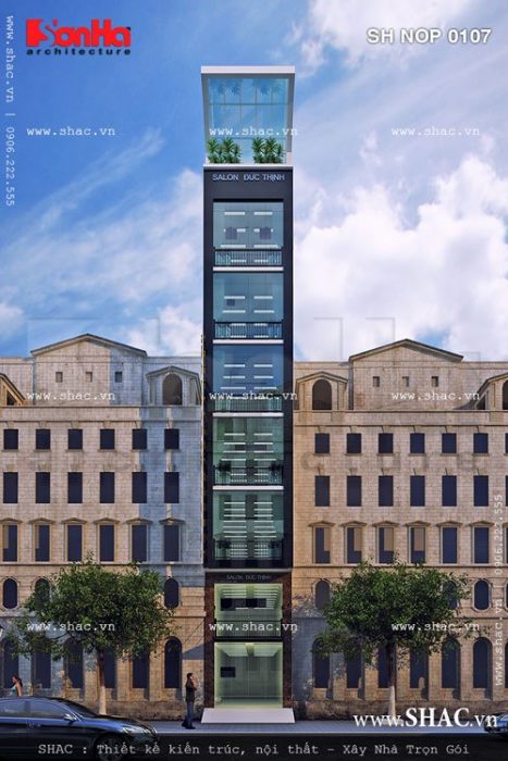 Phương án thiết kế cho nhà ống mặt tiền 3m rưỡi ngang sh nod 0107