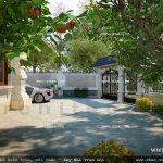 Sân trước của biệt thự pháp đẹp