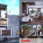Thiết kế nhà phố lệch tầng mặt tiền 5m