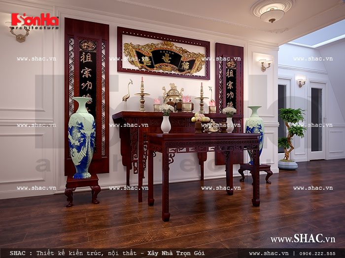 Thiết kế phòng thờ cho biệt thự phố