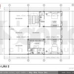 Bản vẽ mặt bằng lầu 2 của biệt thự sh btp 0055
