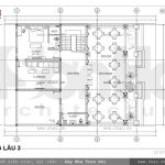 Bản vẽ mặt bằng lầu 3 của biệt thự sh btp 0055