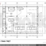 Bản vẽ mặt bằng tầng trệt của biệt thự sh btp 0055