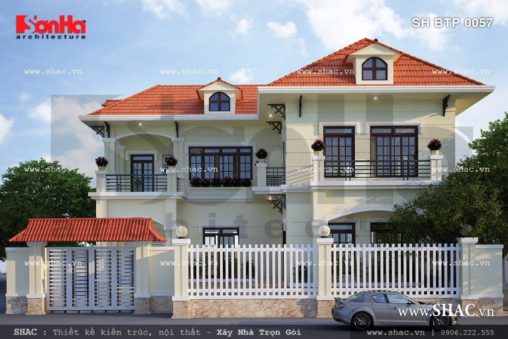 Biệt thự 2 tầng kiến trúc tân cổ điển đẹp sh btp 0057 Biệt thự 2 tầng kiến trúc tân cổ điển đẹp sh btp 0057