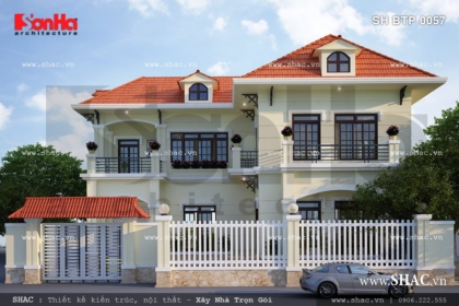Biệt thự 2 tầng kiến trúc tân cổ điển đẹp sh btp 0057