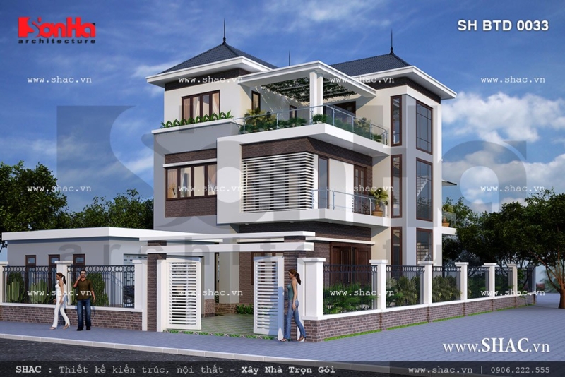 Biệt thự hiện đại 3 tầng sh btd 0033
