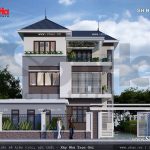 Biệt thự hiện đại có tường rào sh btd 0033