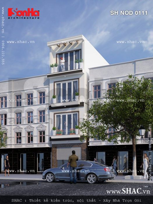 Thiết kế mặt tiền nhà ống 4m sh nod 0111