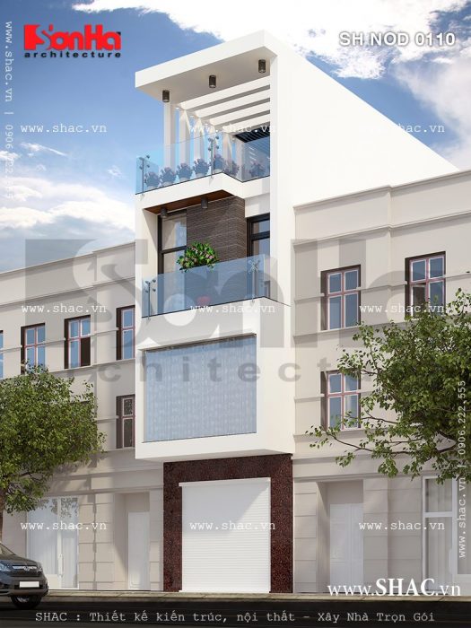 Nhà lô mặt tiền 4m kiểu hiện đại nod 0110