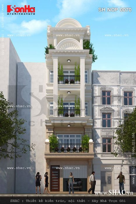 Nhà ống 5 tầng mặt tiền 5m kiểu pháp sh nop 0070