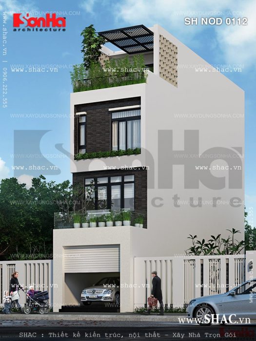 Nhà ống mặt tiền 4m lệch tầng sh nod 0112