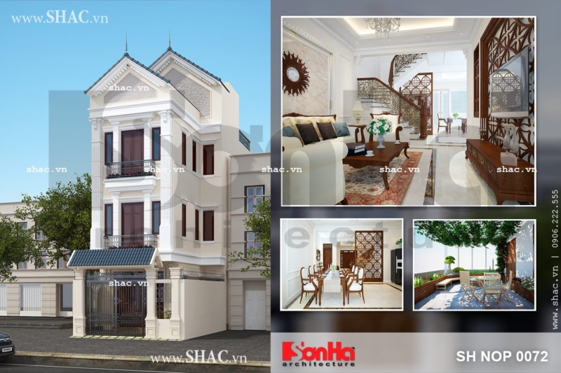 Nhà phố 3 tầng tân cổ điển sh nop 0072