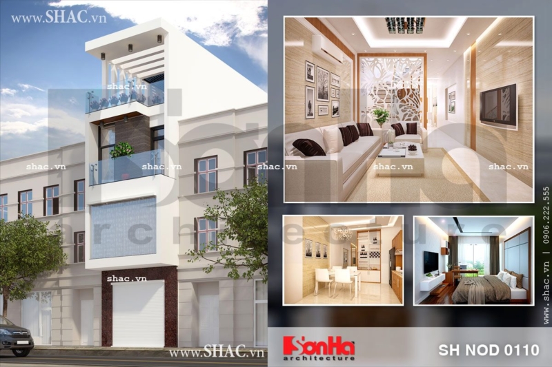 Nhà lô mặt tiền 4m hiện đại sh nod 0110