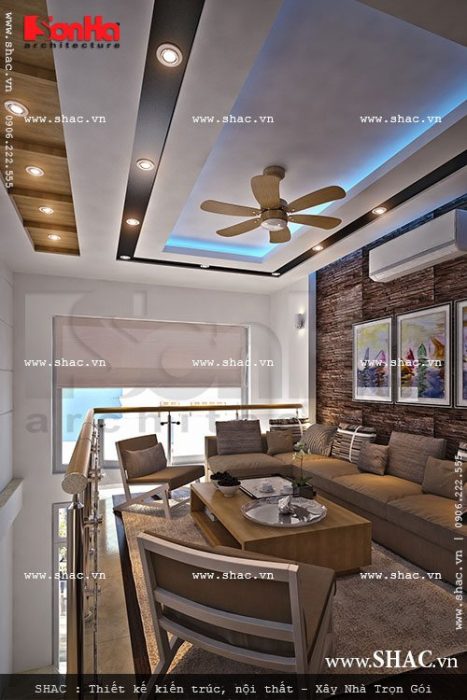 Thiết kế phòng khách cho nhà ống hẹp sh nop 0069