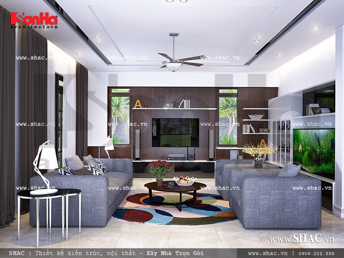 Thiết kế phòng khách đẹp sh btd 0033
