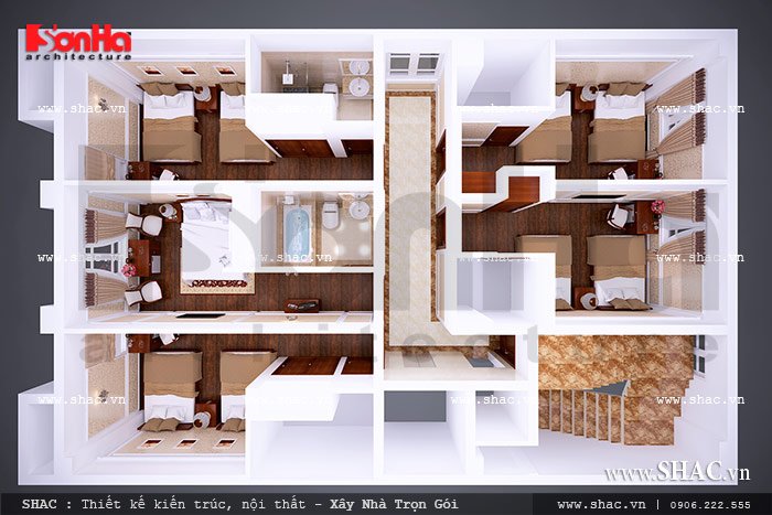 Thiết kế và bố trí phòng của khách sạn sh ks 0020