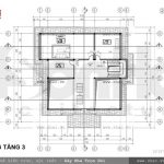Bản vẽ mặt bằng tầng 3 của biệt thự sh btd 0021