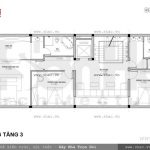 Bản vẽ mặt bằng tầng 3 của nhà phố sh nop 0074