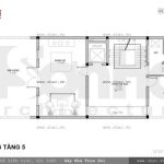 Bản vẽ mặt bằng tầng 5 của nhà phố sh nop 0074
