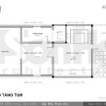 Bản vẽ mặt bằng tầng tum của nhà phố sh nop 0074