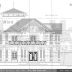 Bản vẽ mặt đứng biệt thự trục 13 sh btp 0060