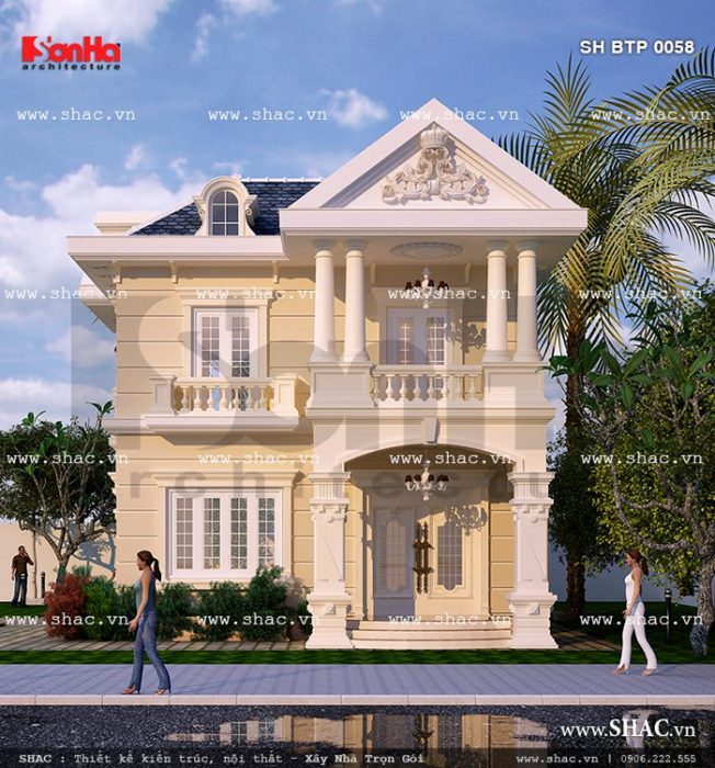 Biệt thự 2 tầng phong cách châu âu sh btp 0058
