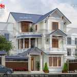 Mặt tiền biệt thự tân cổ điển 3 tầng mái chéo 0059