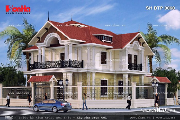 Biệt thự hai mặt tiền kiến trúc Pháp đẹp điển hình cho thiết kế biệt thự đẹp nhất Quảng Nam 