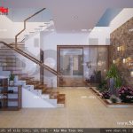 Cầu thang giữa gara và bếp sh nod 0114