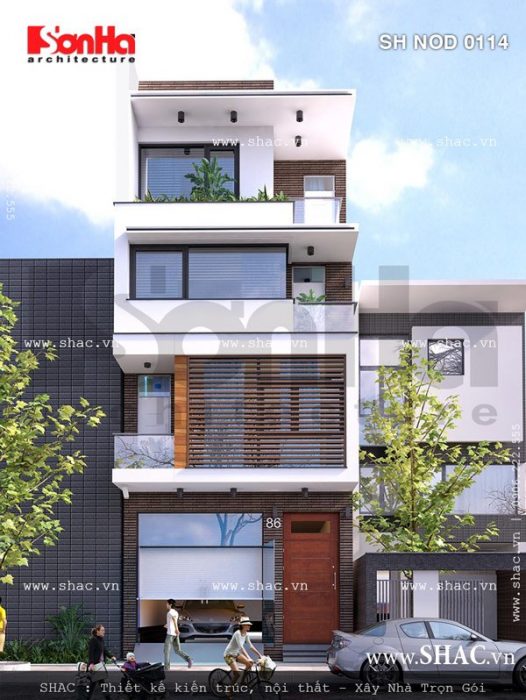 Mặt tiền nhà phố đẹp kiến trúc hiện đại sh nod 0114