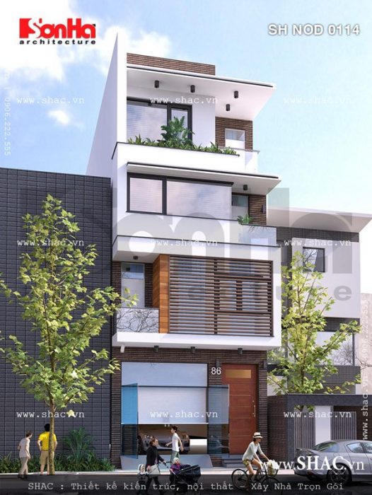 Nhà ống hiện đại 4 tầng đẹp sh nod 0114