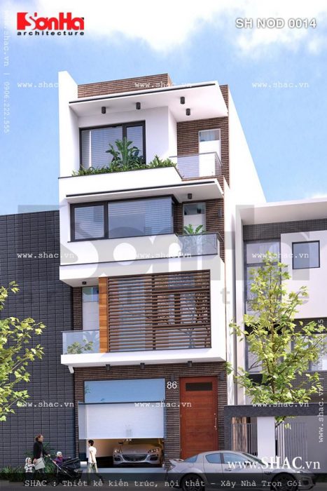 Nhà ống hiện đại mặt tiền đẹp sh nod 0114