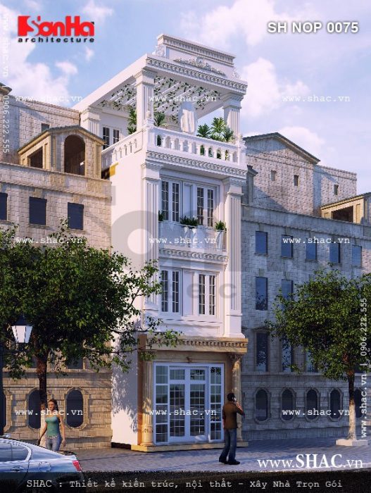 Nhà phố 4 tầng kiểu pháp đẹp sh nop 0075