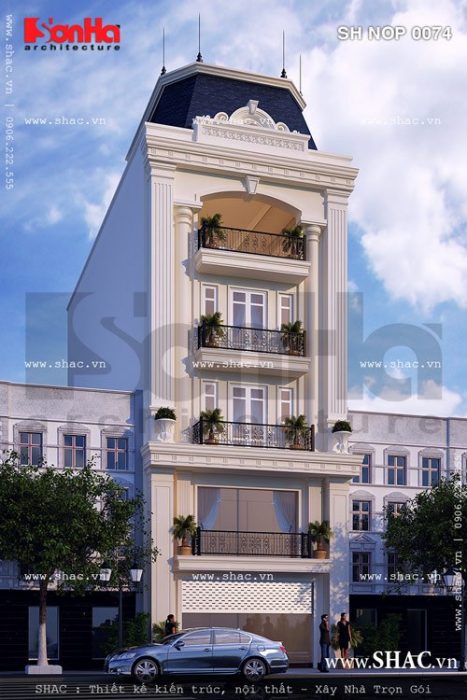 Nhà phố kiến trúc pháp 5 tầng sh nop 0074