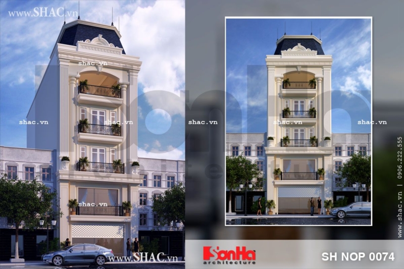 Nhà phố kiến trúc pháp mặt tiền 8m sh nop 0074
