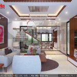 Phòng khách và bếp được bố trí tại tầng 3 sh nod 0115