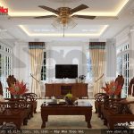 Phòng khách với nội thất gỗ cổ điển sh btp 0058