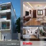 Nhà phố mặt tiền 4m50 dài 20m sh nod 0116