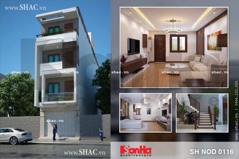 Nhà phố mặt tiền 4m50 dài 20m sh nod 0116