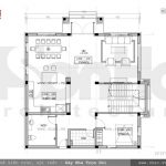 Bản vẽ mặt bằng biệt thự tầng 1 sh btp 0063