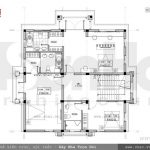 Bản vẽ mặt bằng biệt thự tầng 2 sh btp 0063